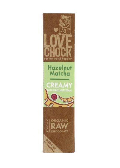 Lovechock raw hazelnut matcha creamy