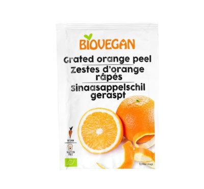 Biovegan sinaasappelschil geraspt