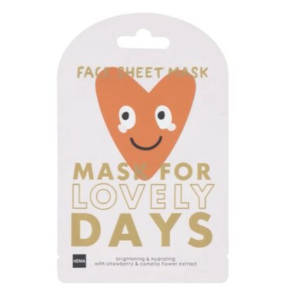 Hema face sheet mask for lovely days strawberry & camelia flower extract