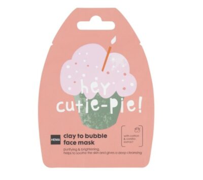 Hema hey cutie-pie clay to bubble face mask