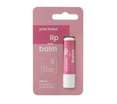 Hema pink tinted lip balm SPF15