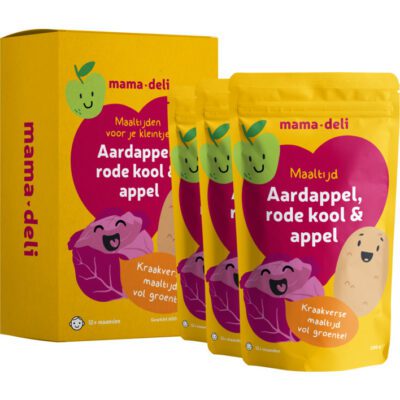 Mama Deli maaltijd aardappel, rode kool & appel 12+ mnd