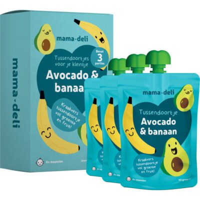 Mama Deli tussendoortje avocado & banaan 4+ mnd