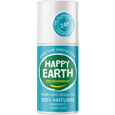 Happy Earth deodorant roller cedar lime