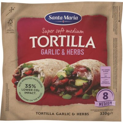 Santa Maria tortilla garlic & herbs