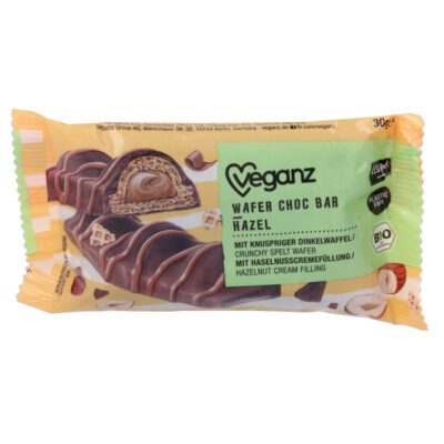 Veganz wafer choc bar hazel