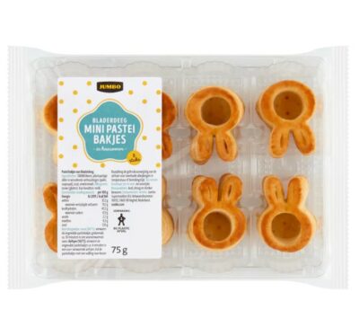 Jumbo bladerdeeg mini pastei bakjes in haasvorm