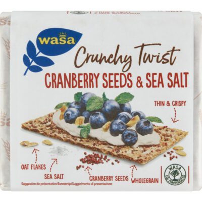 Wasa crunchy twist cranberry seeds & sea salt