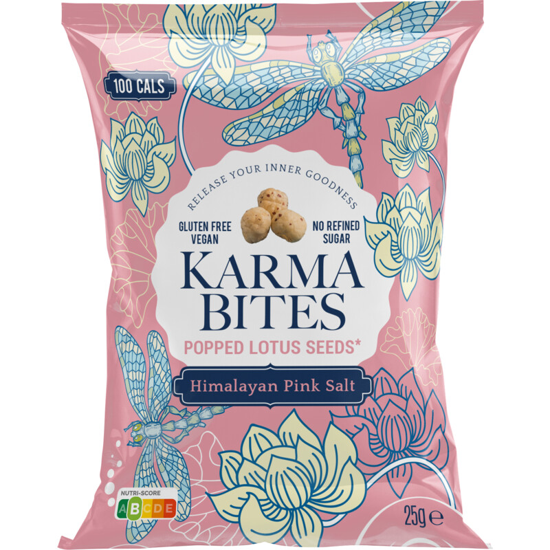 Karma Bites popped lotus seeds himalayan pink salt