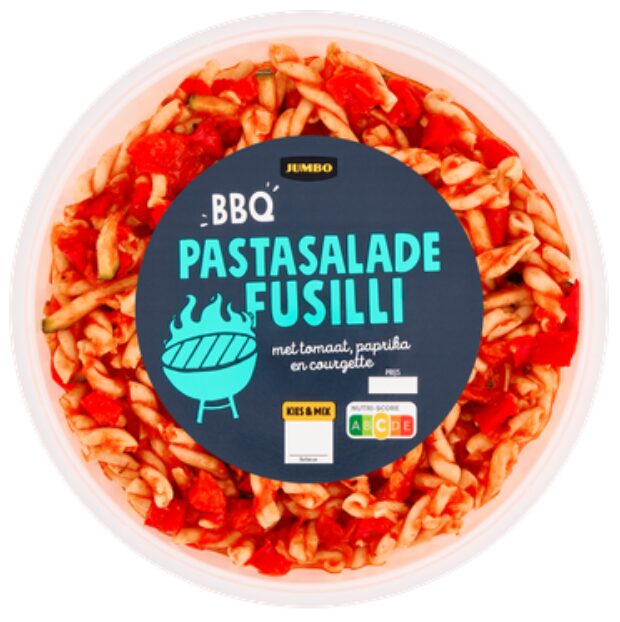 Jumbo pastasalade fusilli tomaat paprika courgette