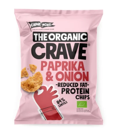 The Organic Crave paprika & onion protein chips