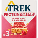 Trek protein white choc & raspberry bars