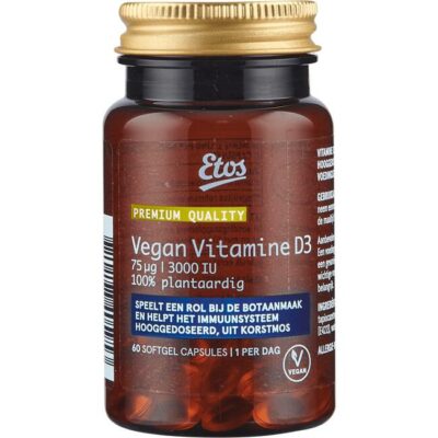 Etos vegan vitamine D3 75ug softgel capsules