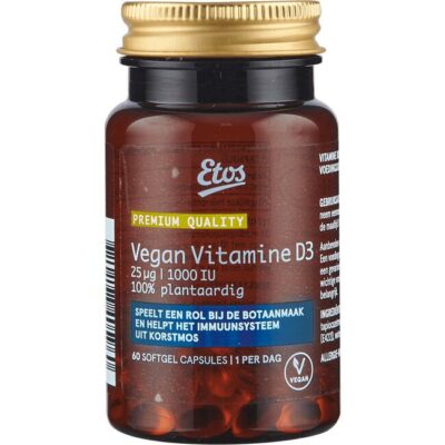 Etos vegan vitamine D3 25ug softgel capsules softgel capsules