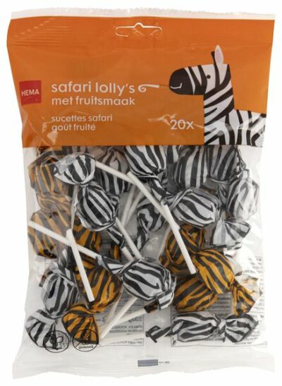 Hema safari lolly's met fruitsmaak