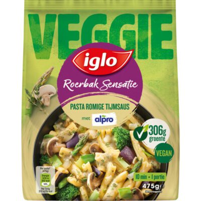 Iglo Roerbaksensatie veggie pasta alpro