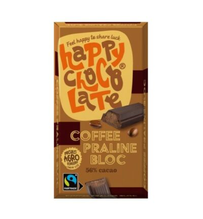 Happy Chocolate coffee praline bloc 56%