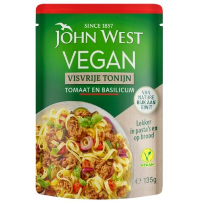 John West Vegan Visvrije tonijn met tomaat en basilicum