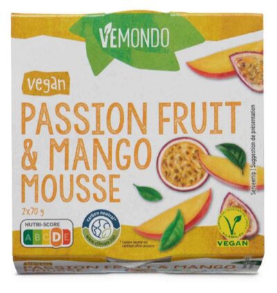 Vemondo vegan passion fruit & mango mousse