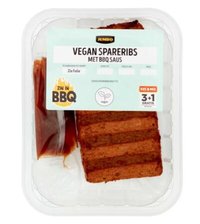 Jumbo vegan spareribs met bbq saus