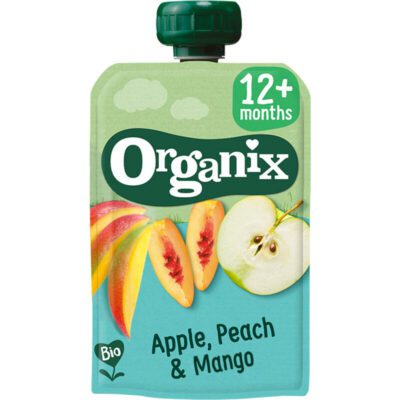 Organix apple peach & mango 12+