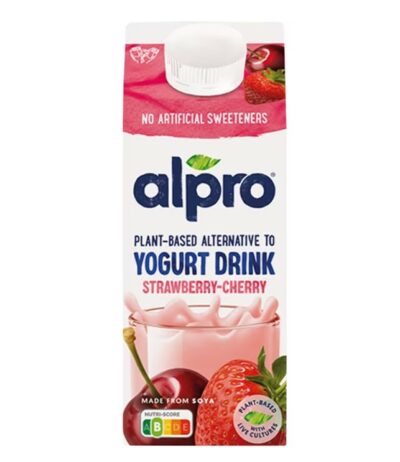 Alpro yoghurtdrink aardbei kers