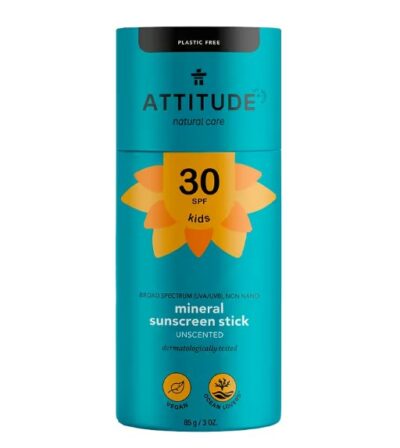 Attitude mineral sunscreen stick kids unscented 30 SPF