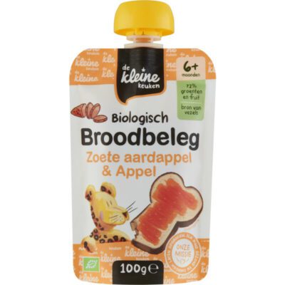 De Kleine Keuken biologisch broodbeleg zoete aardappel & appel