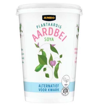 Jumbo plantaardig soya alternatief voor kwark aardbei