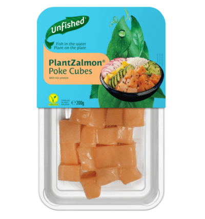 Unfished plantzalmon poke cubes