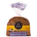 Brood van Soma Rozijnen-Noten bruin rogge-tarwebrood