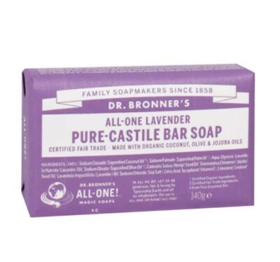 Dr. Bronner's lavender pure castille soap bar