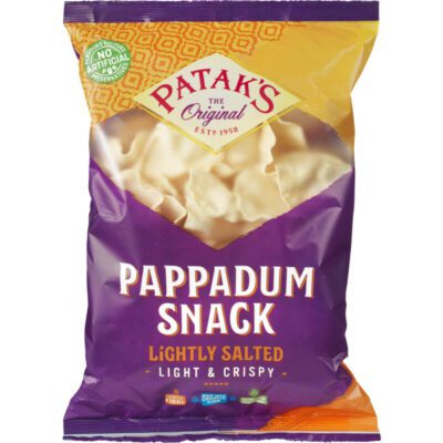 Patak's pappadum snack lightly salted