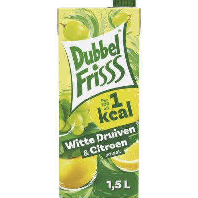 DubbelFrisss 1 kcal witte druiven & citroen