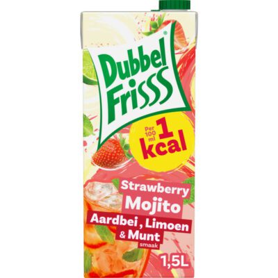 DubbelFrisss strawberry mojito aardbei limoen & munt