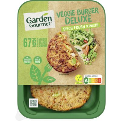 Garden Gourmet veggie burger deluxe spicy fresh kimchi