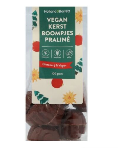 Holland & Barrett vegan kerstboompjes praliné