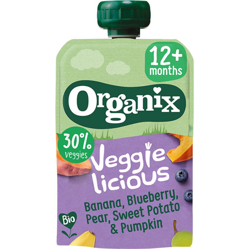 Organix Veggielicious banana blueberry pear