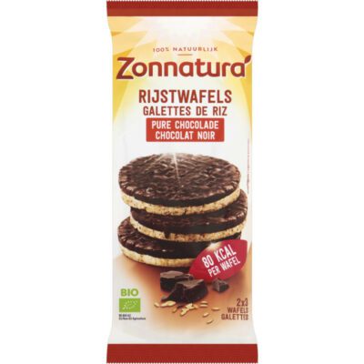 Zonnatura rijstwafels pure chocolade