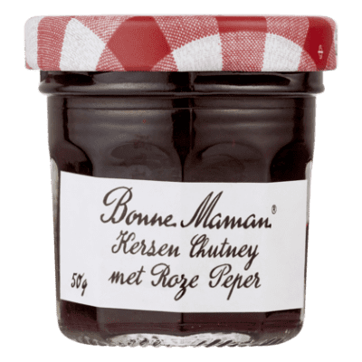 Bonne Maman kersen chutney met roze peper