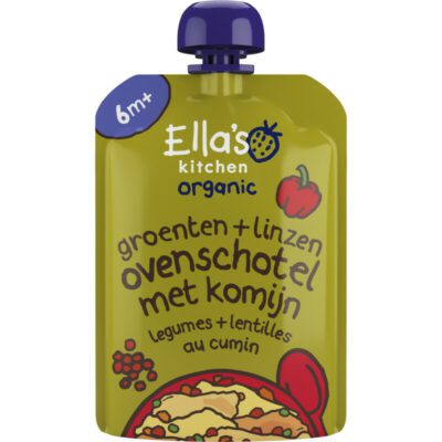 Ella's kitchen groenten + linzen ovenschotel met komijn