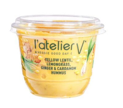 L'Atelier V yellow lentil lemongrass ginger & cardamom hummus