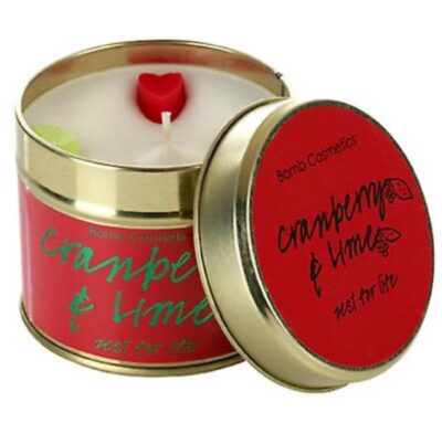 Bomb Cosmetics tinned candle cranberry