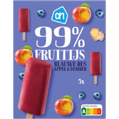 AH 99% fruitijs blauwe bes appel & gember