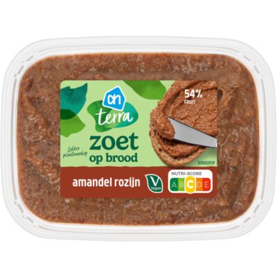 AH Terra Plantaardig zoet op brood amandel rozijn