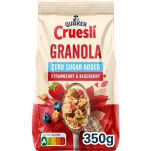 Quaker cruesli granola strawberry & blueberry