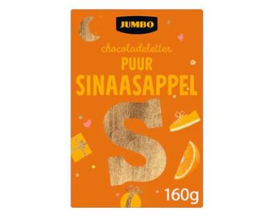 Jumbo chocoladeletter puur sinaasappel