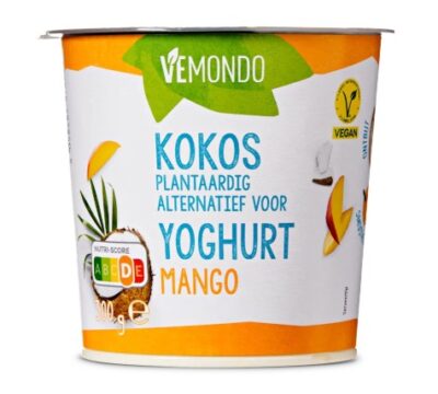 Vemondo kokos plantaardig alternatief voor yoghurt mango