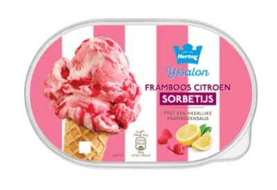 Hertog ijssalon framboos citroen sorbetijs