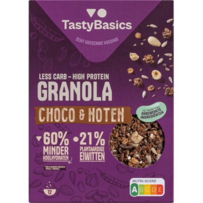 TastyBasics low carb-high protein granola choco